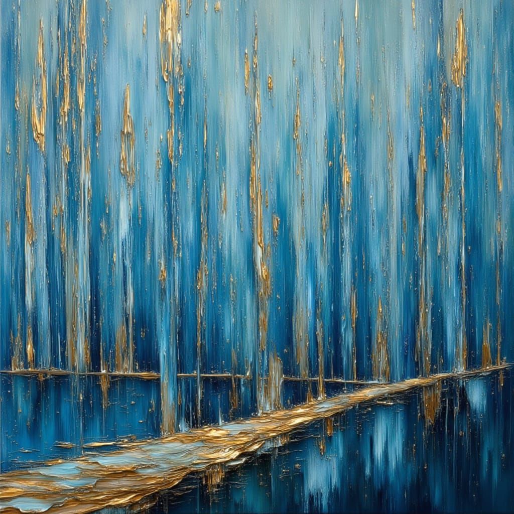 Gilded Passage Through Blue