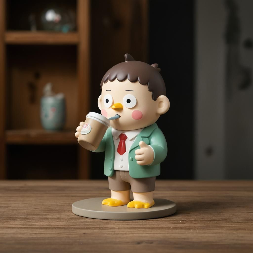 Yusuke Hanai abstract character drinking bird cartoon children's trend ornament sculpture