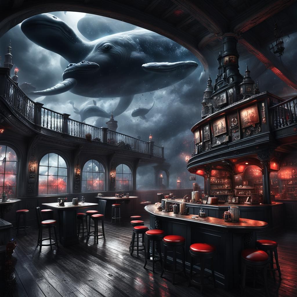 Surreal Coffee Shop: Whales, Shipwrecks, and Goth Model