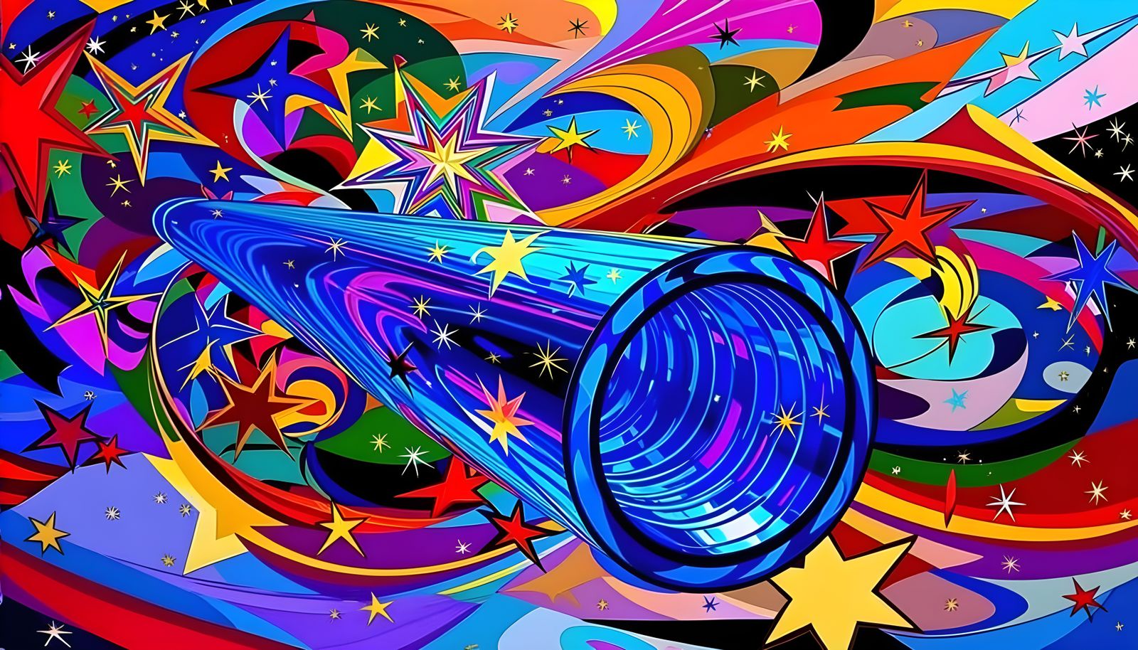 Iridescent Cylinder Mirrors Kandinsky and Chagall Cosmos