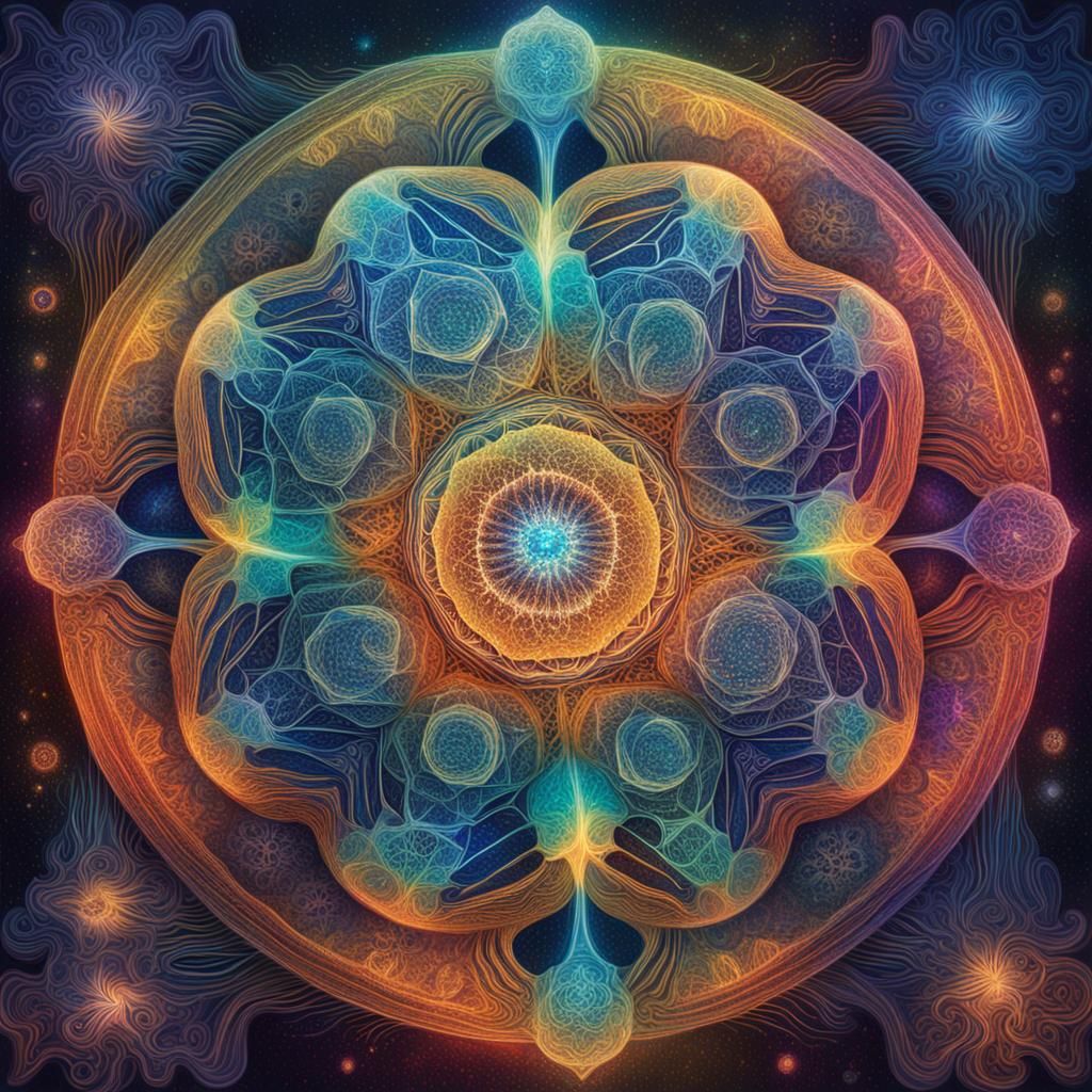 Cymatics 528hz Holographic Illustration in 8k