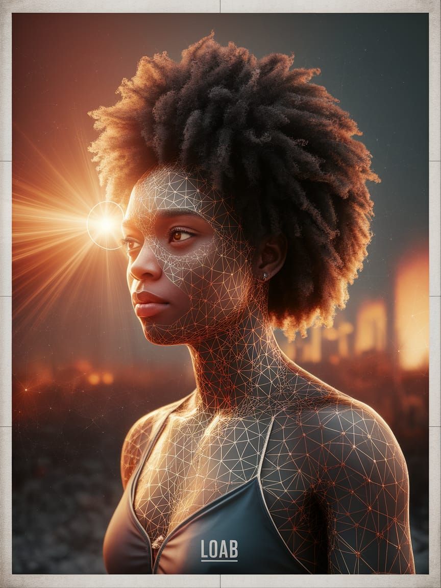 Psychedelic Portrait Art in Harlem Renaissance Style