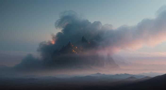 Ethereal Smoke Landscapes in Detailed Matte Painting
