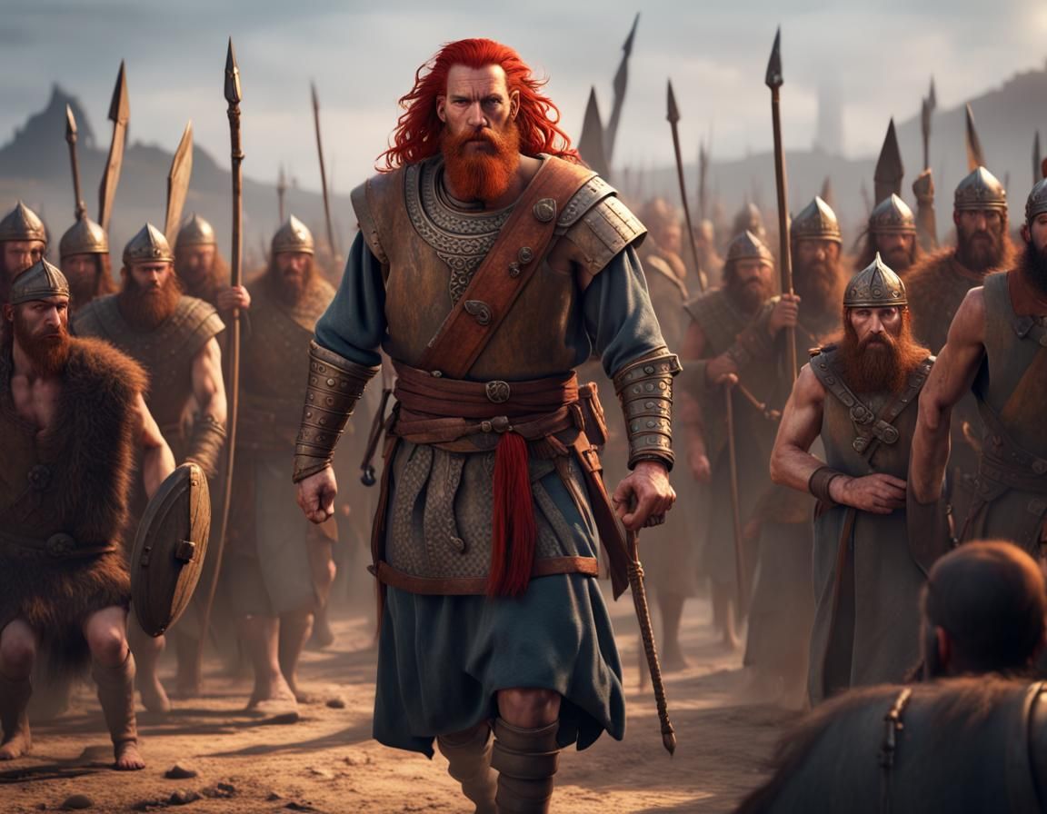 Esau, Ancient Jewish Warlord in Detailed Matte Painting