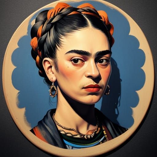 Frida Kahlo Portrait Reimagined with Typography Art