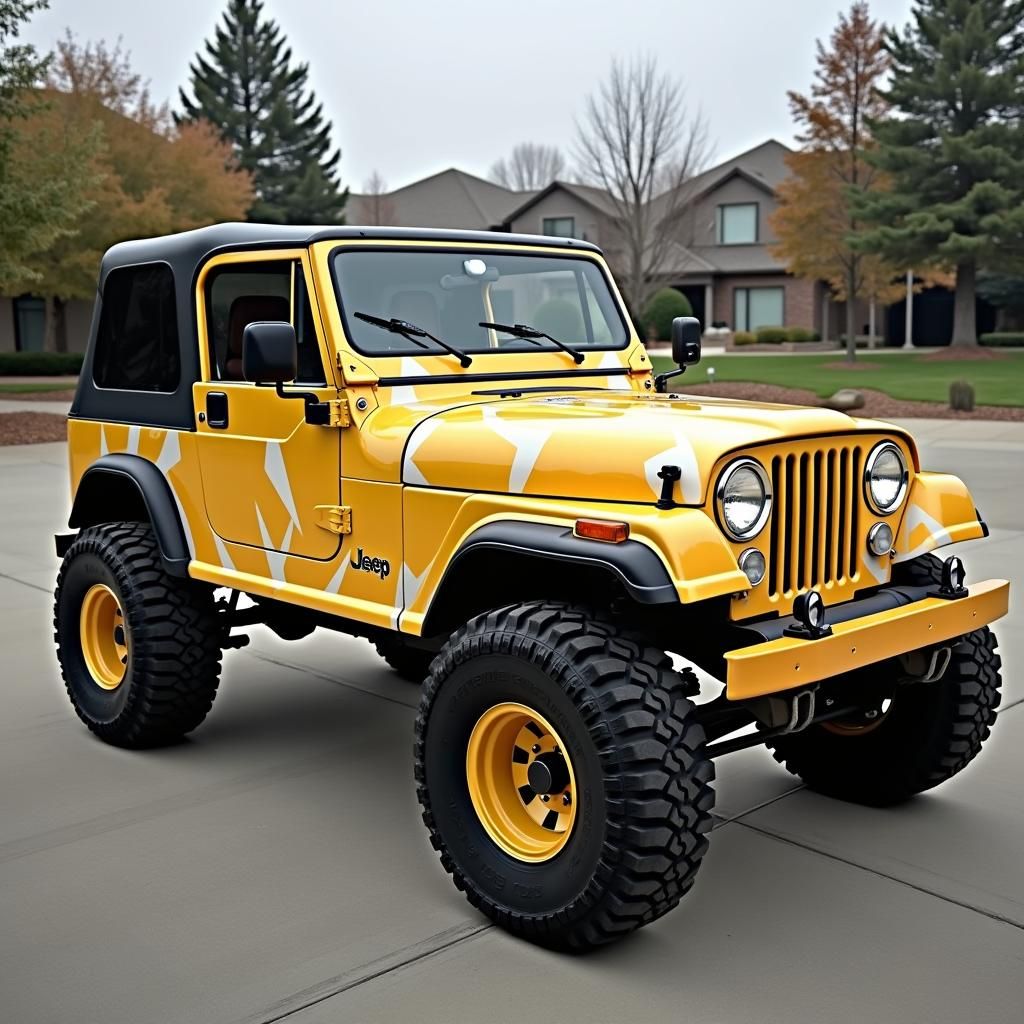 Donald Duck Jeep Wrangler in Cartoon Style