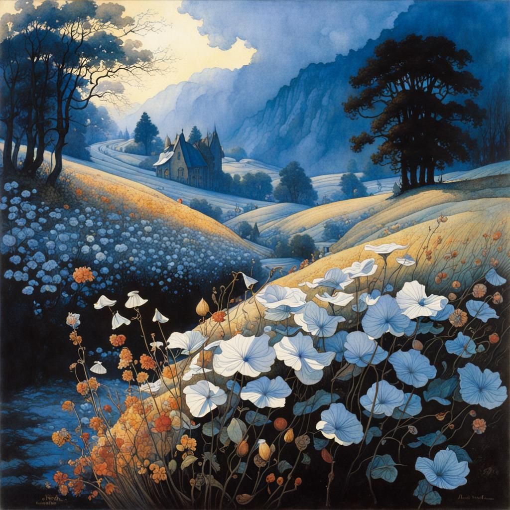 Expressive Autumnal Illustration with Intricate Details