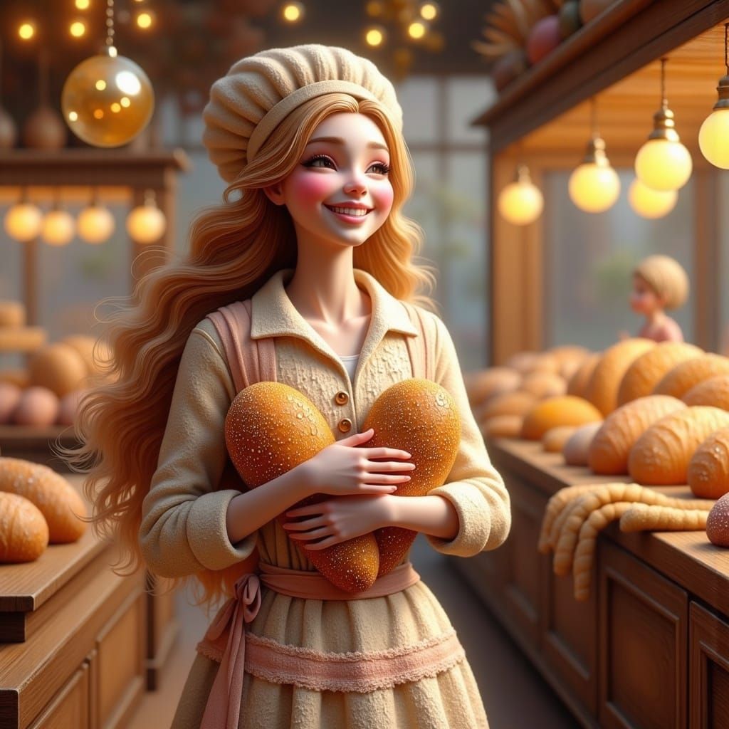 Magical Bread Shop with Baker in 3D