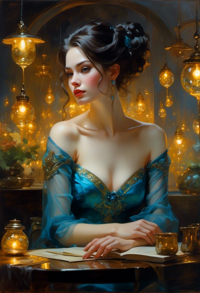 Bioluminescent Elven Kingdom in Watercolor Style