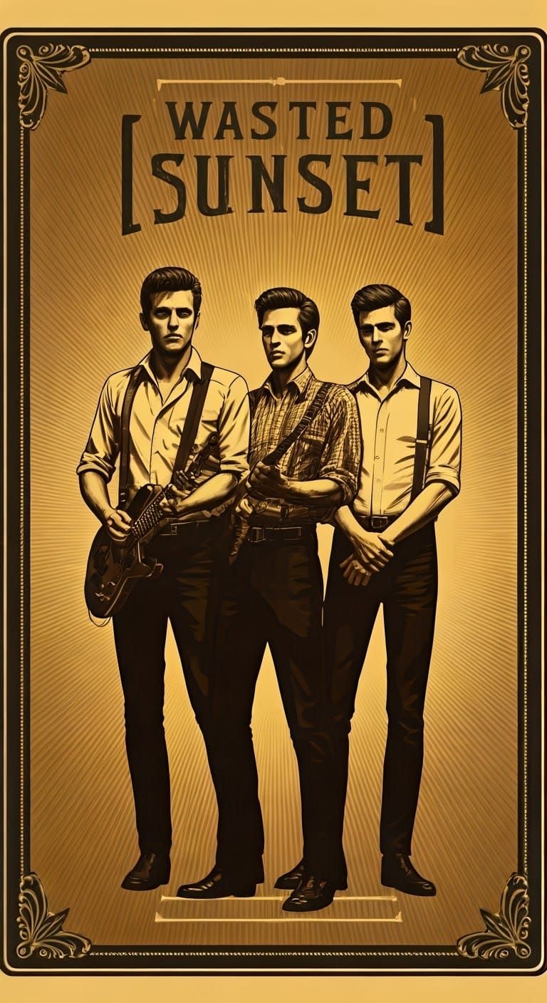 Retro Rock Band Poster in 1950s Style