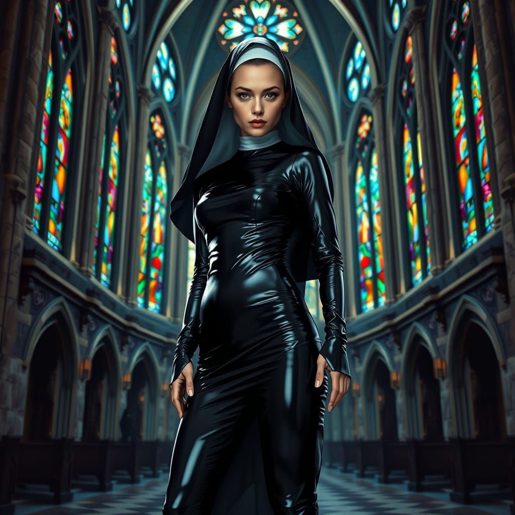 Sensual Gothic Nun Confronts Ancient Church