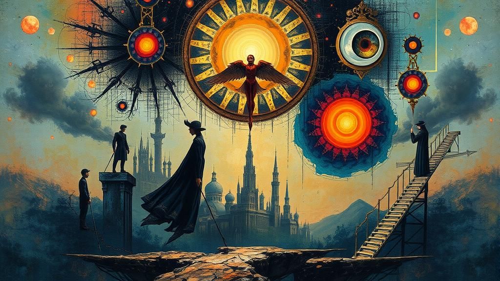 Surreal Dystopian Landscape in Automatism Technique