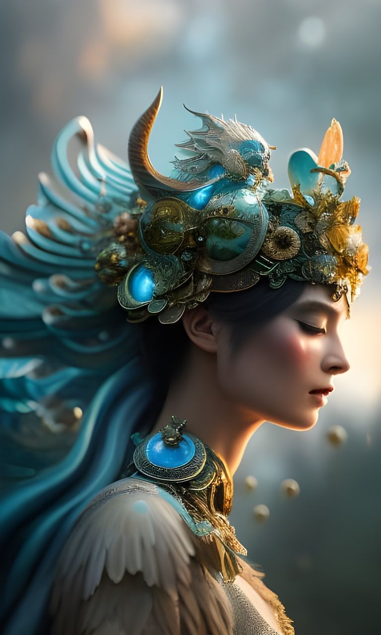 Elaborate Earth Goddess in Hyperdetailed Digital Art