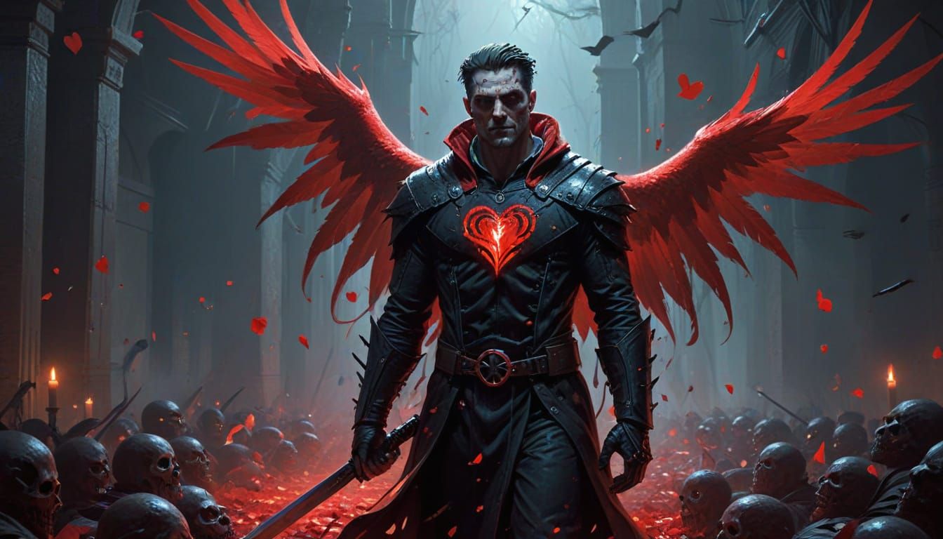 Sinister Valentine's Curse in Dark Fantasy Style