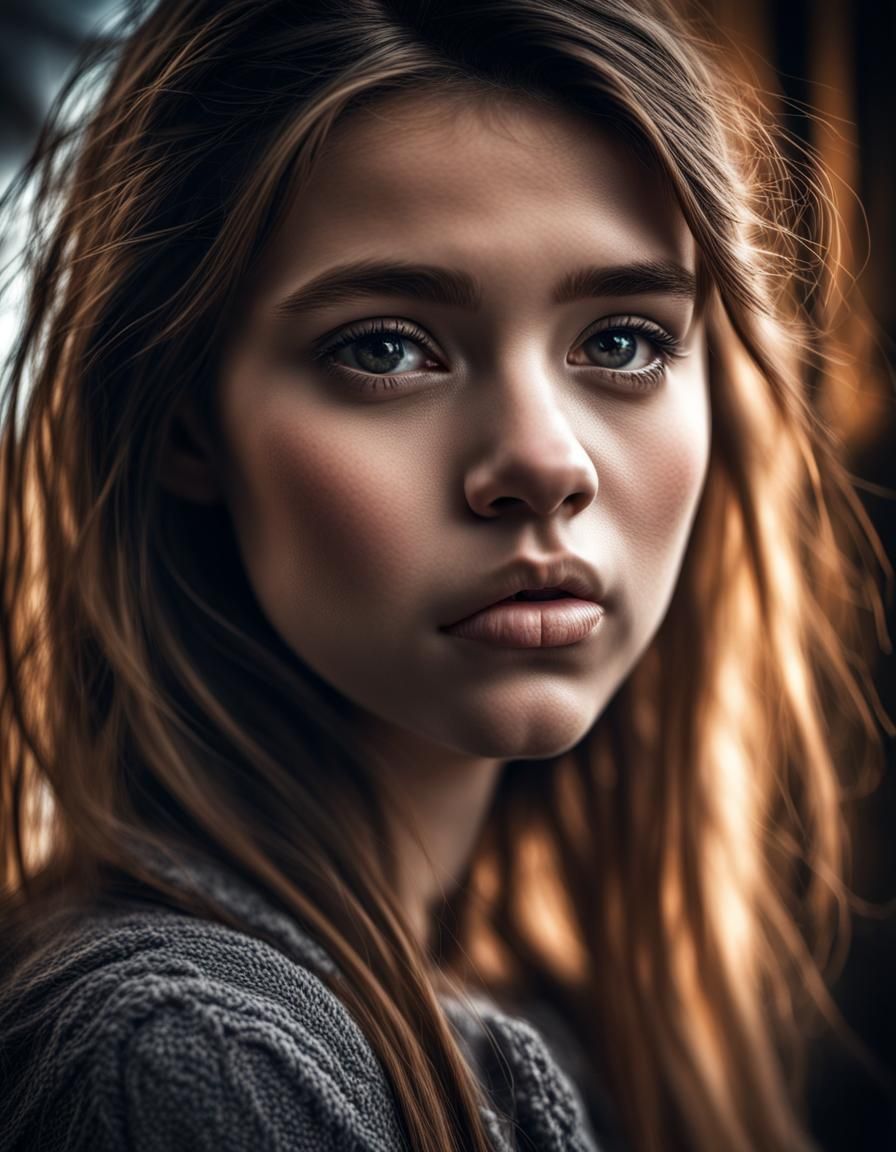 Hyperrealistic Girl Portrait in High Definition