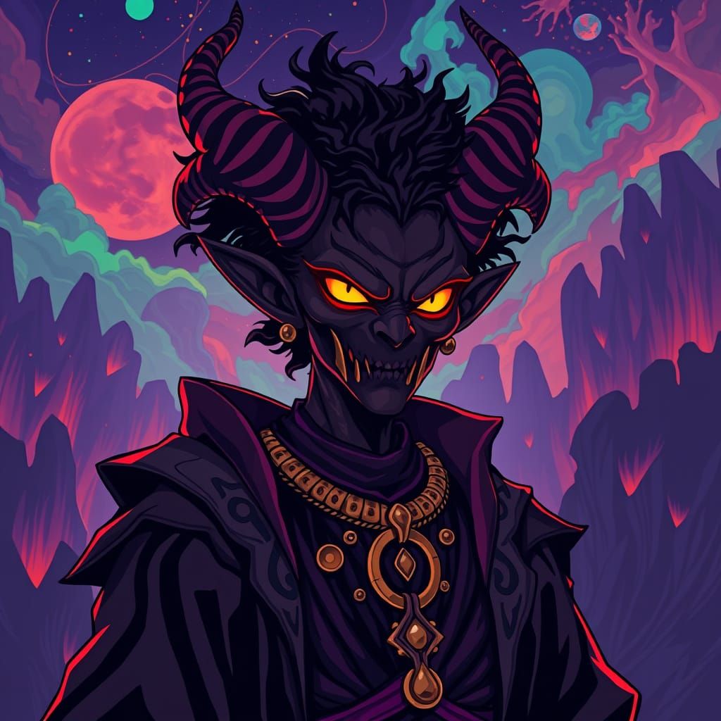 Eldritch Figure in Dark Manga Style