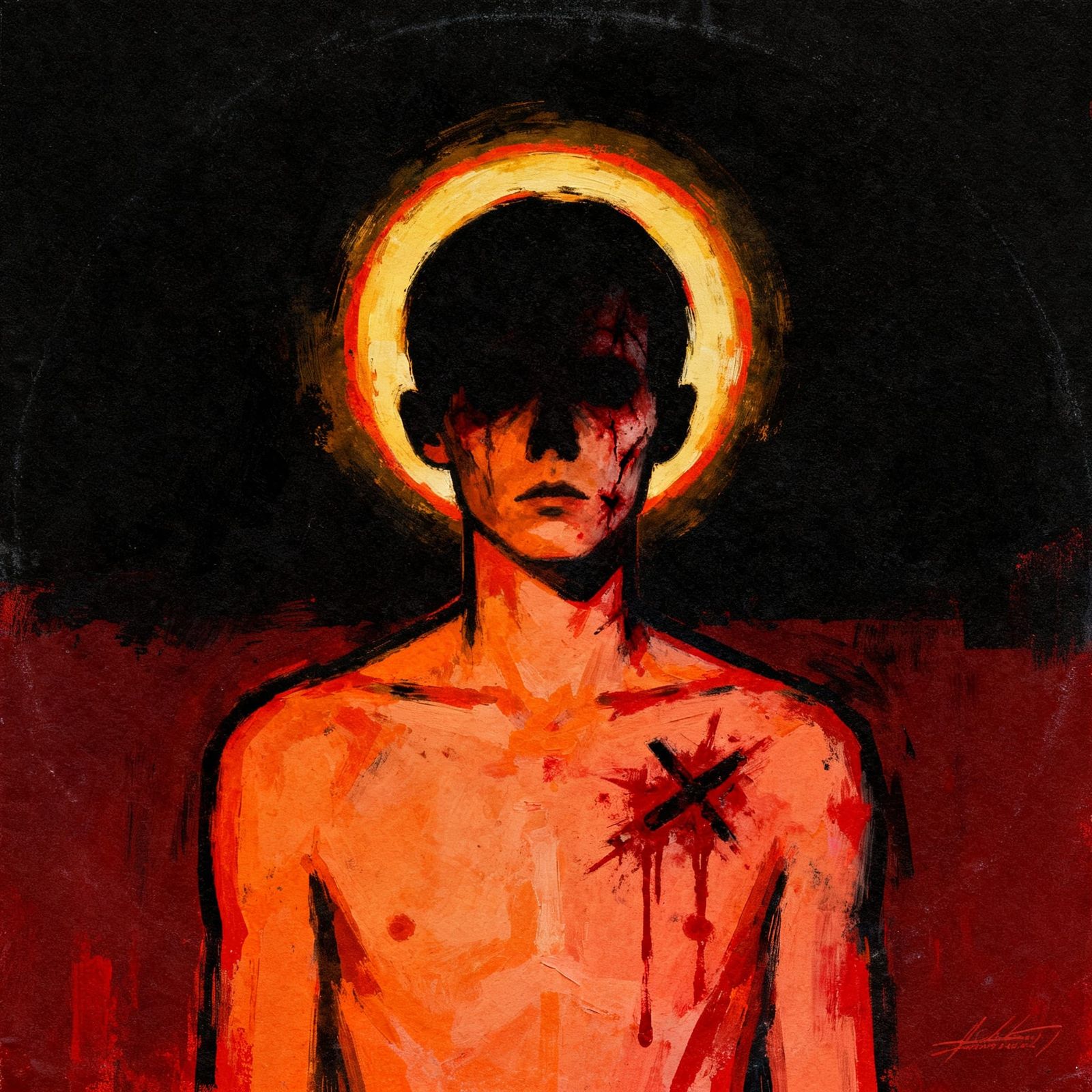Indie Rock Martyr Complex Crude Painting Cover Art