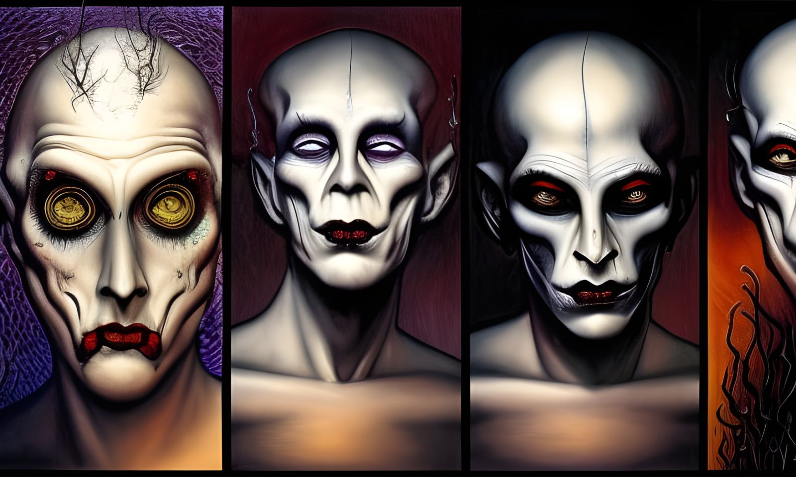 Three Stylized Men in Dark Fantasy Aesthetic