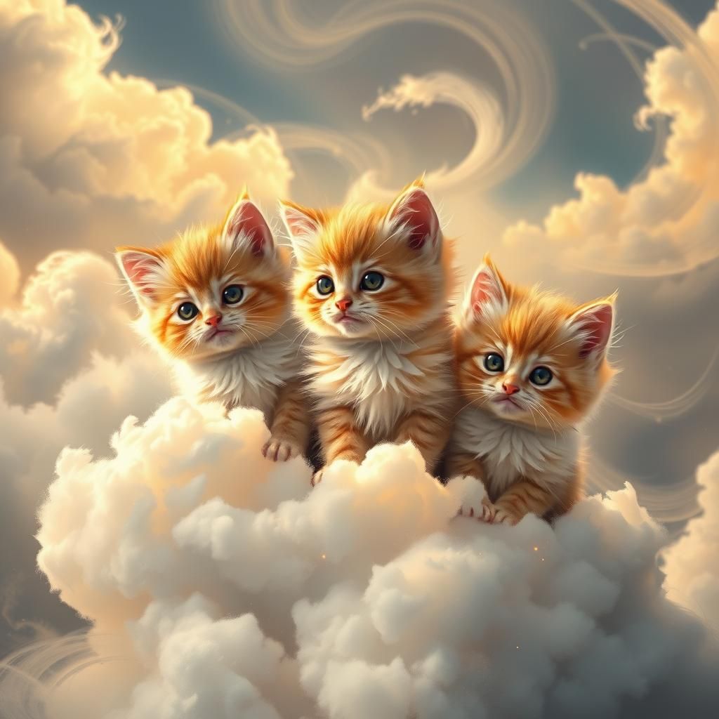 Fluffy Kittens on a Cloud: Fantasy Concept Art