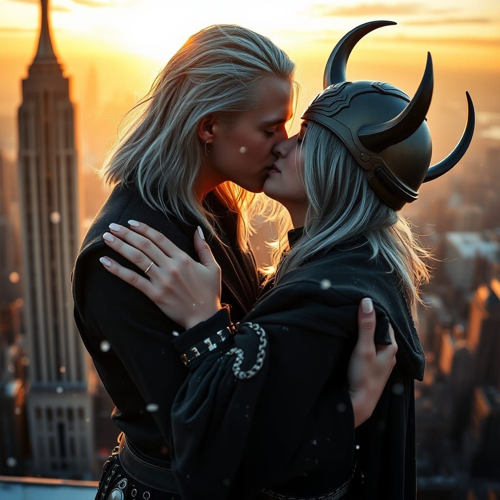 Passionate Kiss: Grayfia Lucifuge and Loki Portrait
