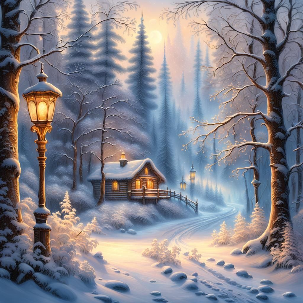 Misty Russian Winter Scene in Ethereal Fantasy Style