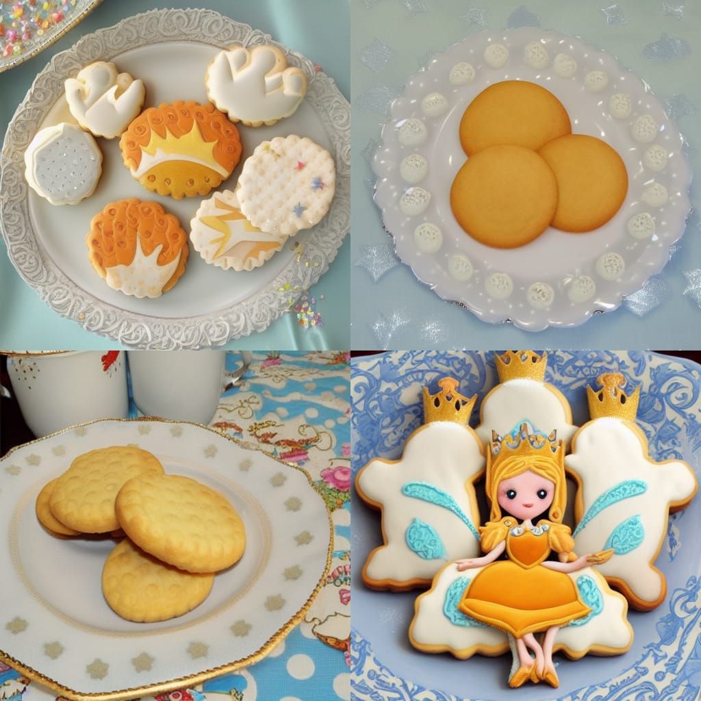 Princess Decorated Biscuits Generated by AI