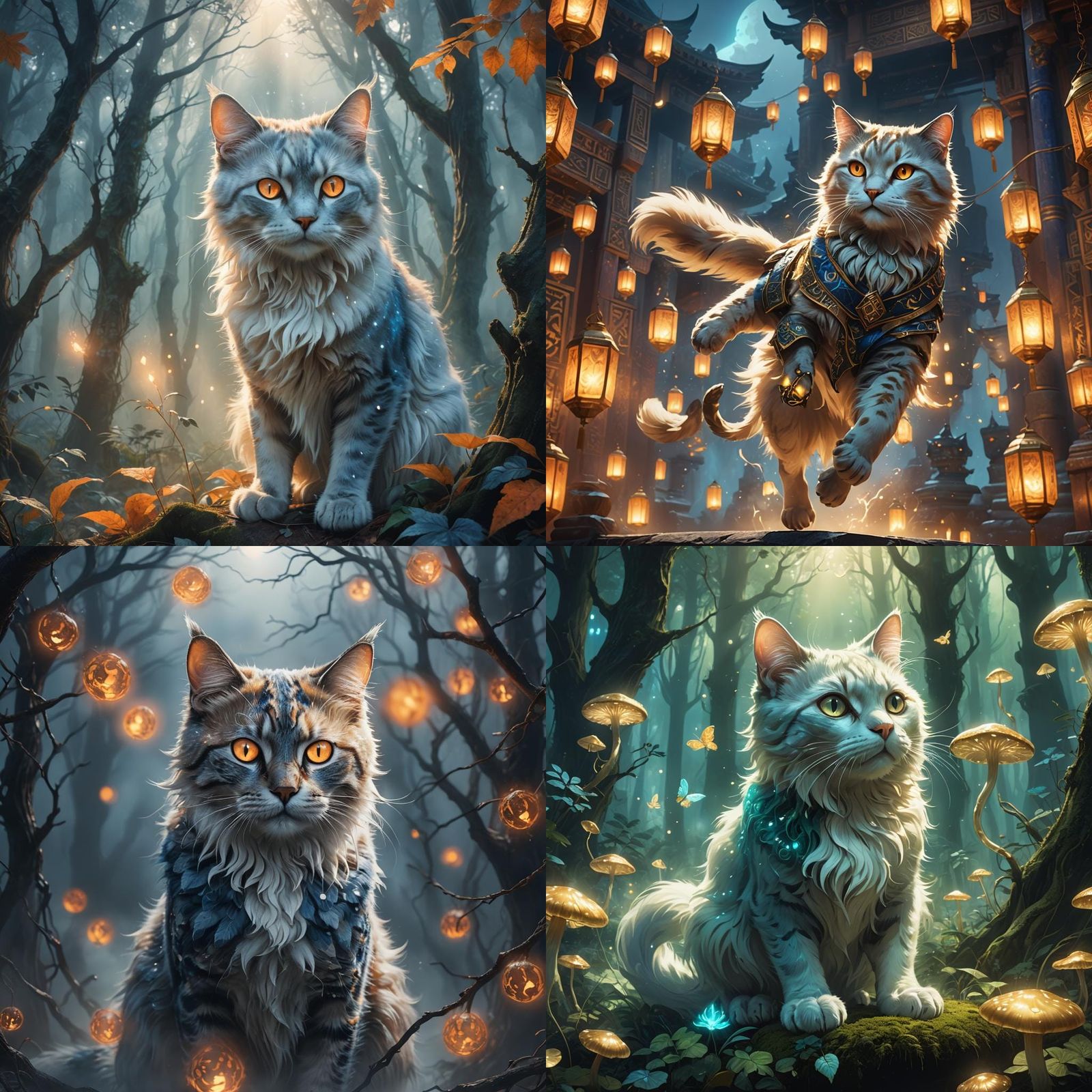 Ethereal Cat Ghost in Detailed Digital Painting