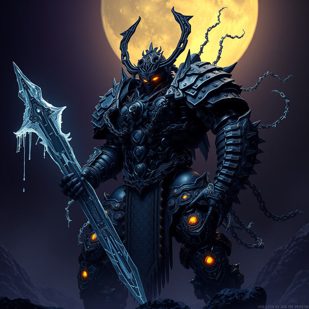 Construct Samurai with Spiked Chain in Biomechanical Style