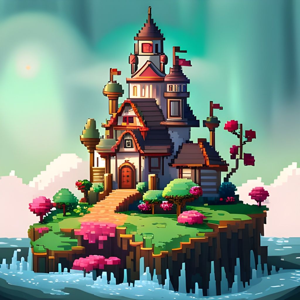 Cute 8-Bit Candy Fantasy Landscape
