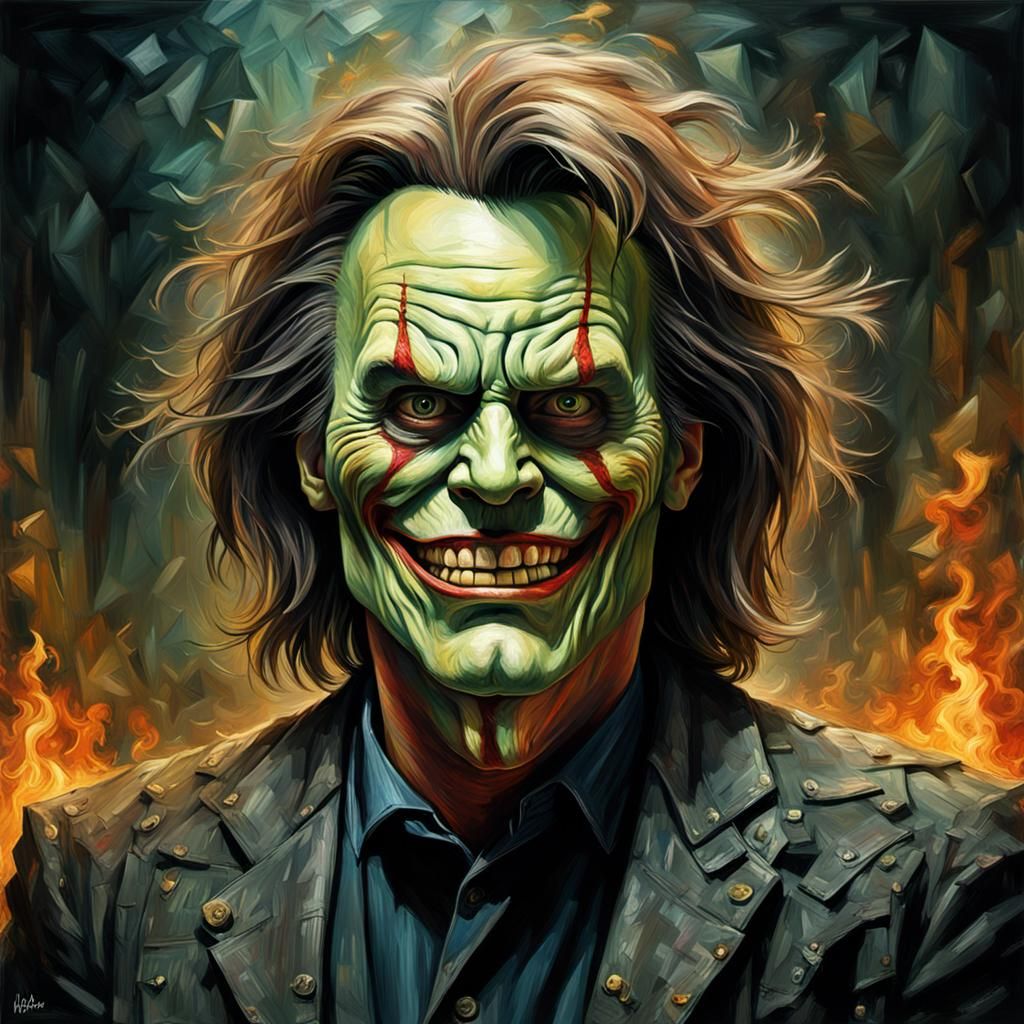 Grotesque Mask in Epic Impressionist Style