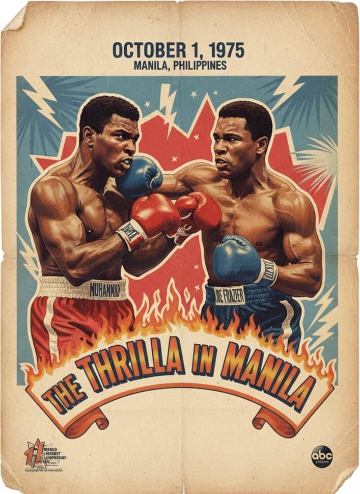 Thrilla in Manila: Ali vs. Frazier Boxing Poster
