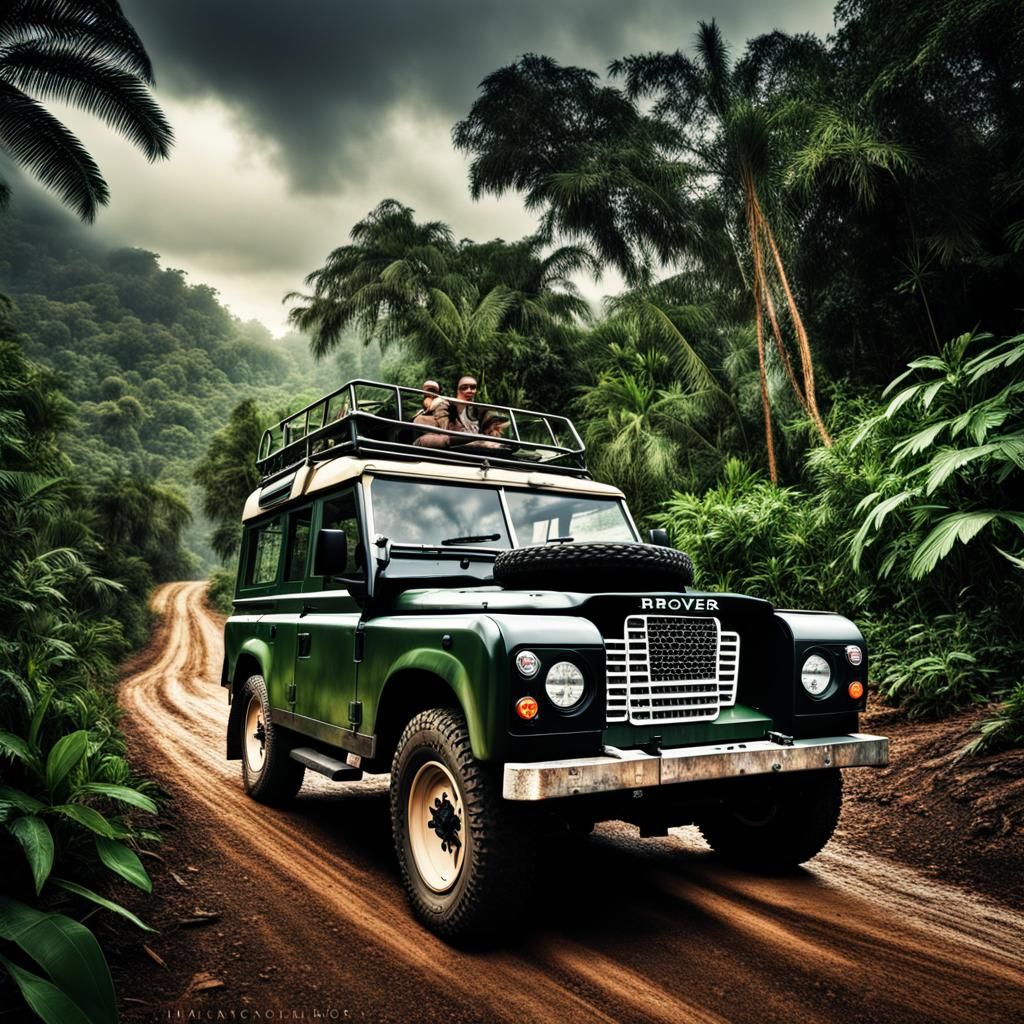 Hyperrealistic Land Rover Jungle Adventure