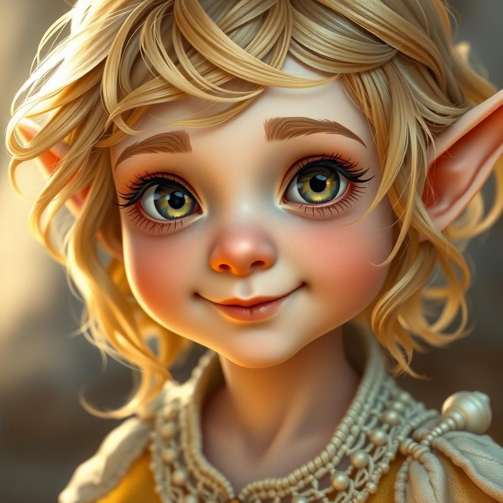 Photorealistic Elf Portrait in Digital Art Style