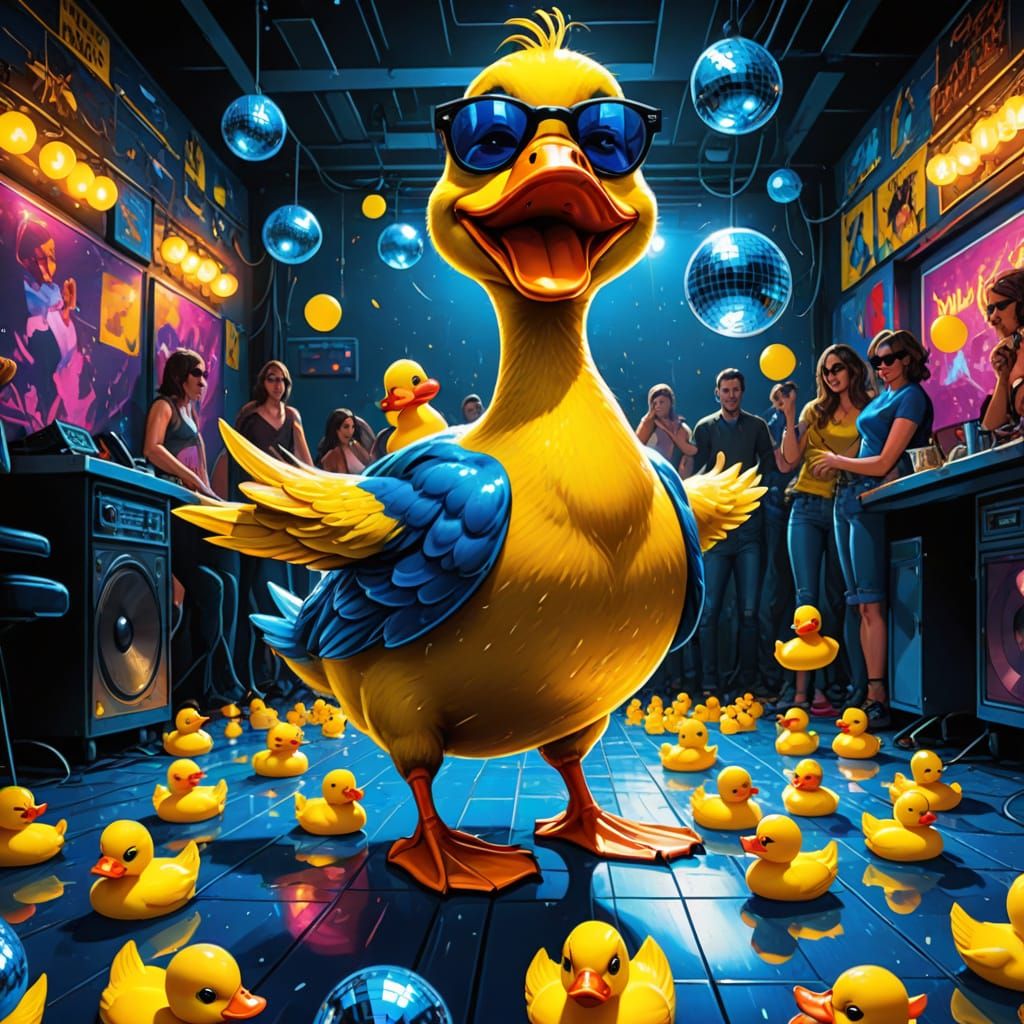 Vibrant Disco Scene in Comic Book Style