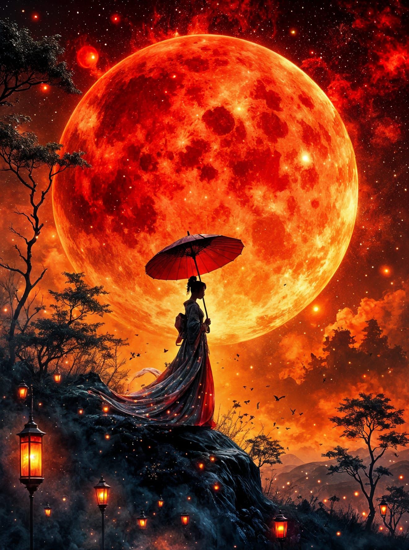 Beneath the red moon - 赤い月の下