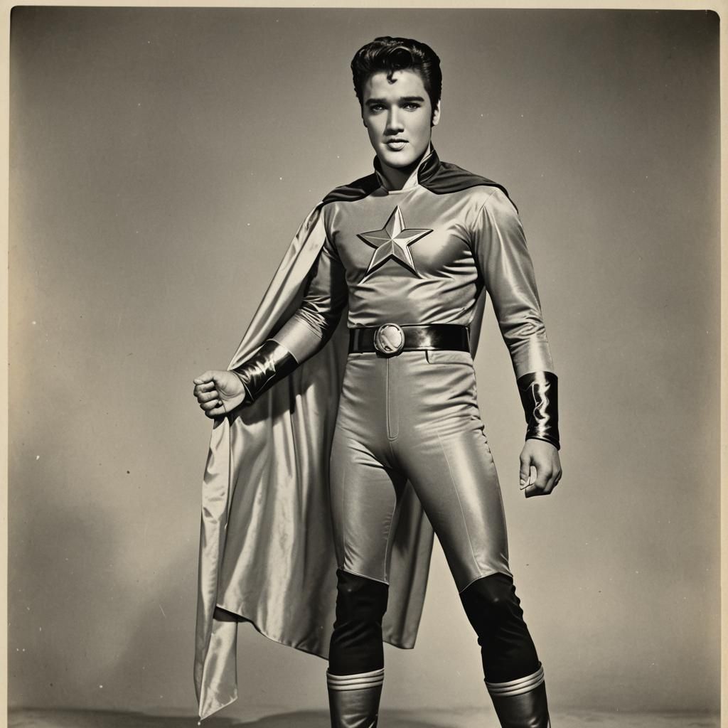 Elvis Presley as Captain Marvel Jr Portrait