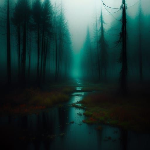 Surreal Catastrophic Rainstorm in Watercolor Style