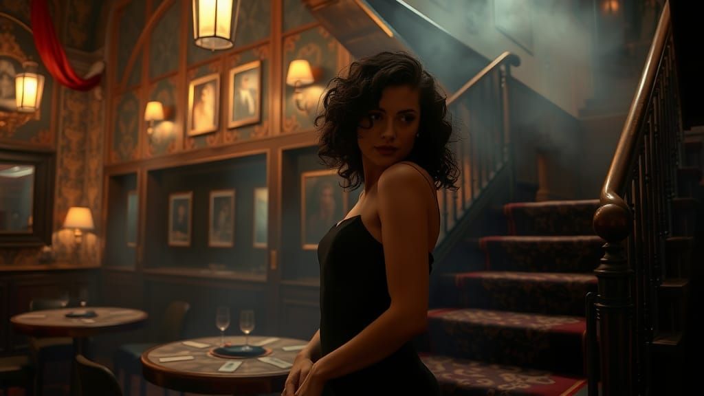Roaring Twenties Femme Fatale in Film Noir Style