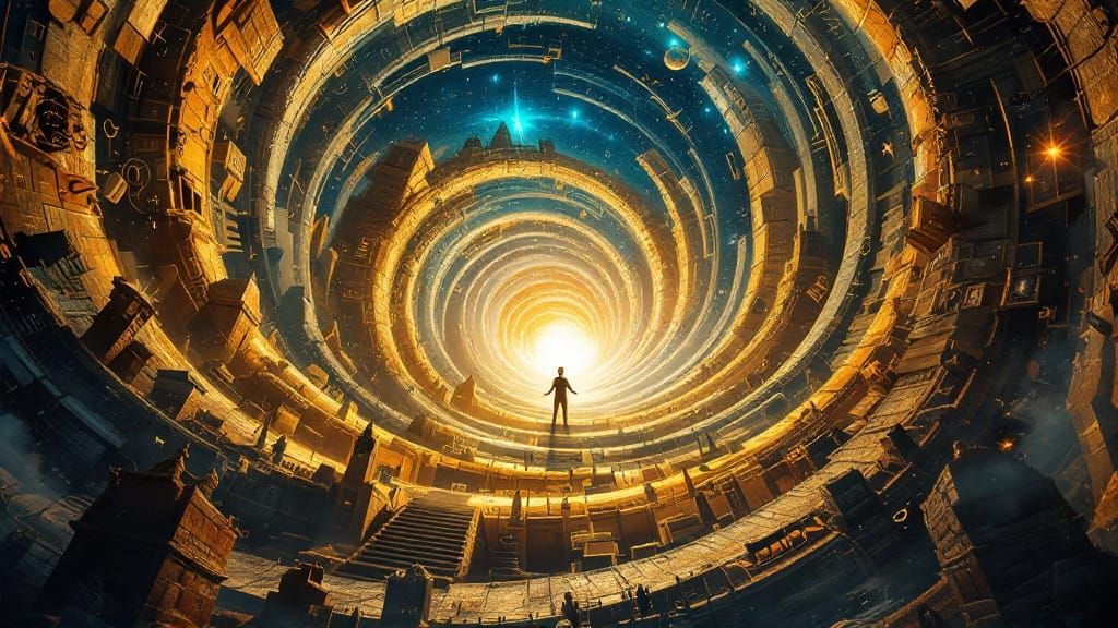 Cosmic Time Spiral: A Cinematic Vortex of History