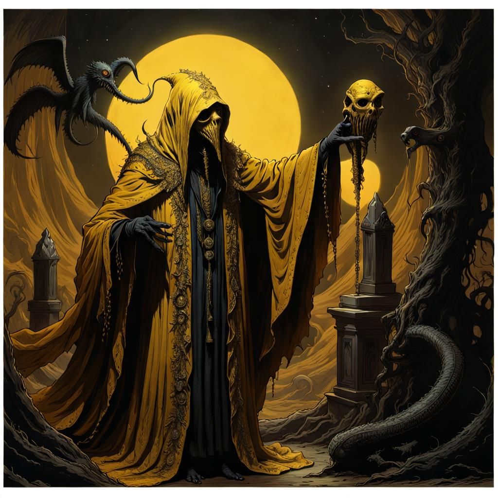 Nightmarish Figure Unveiling in Dark Fantasy Style