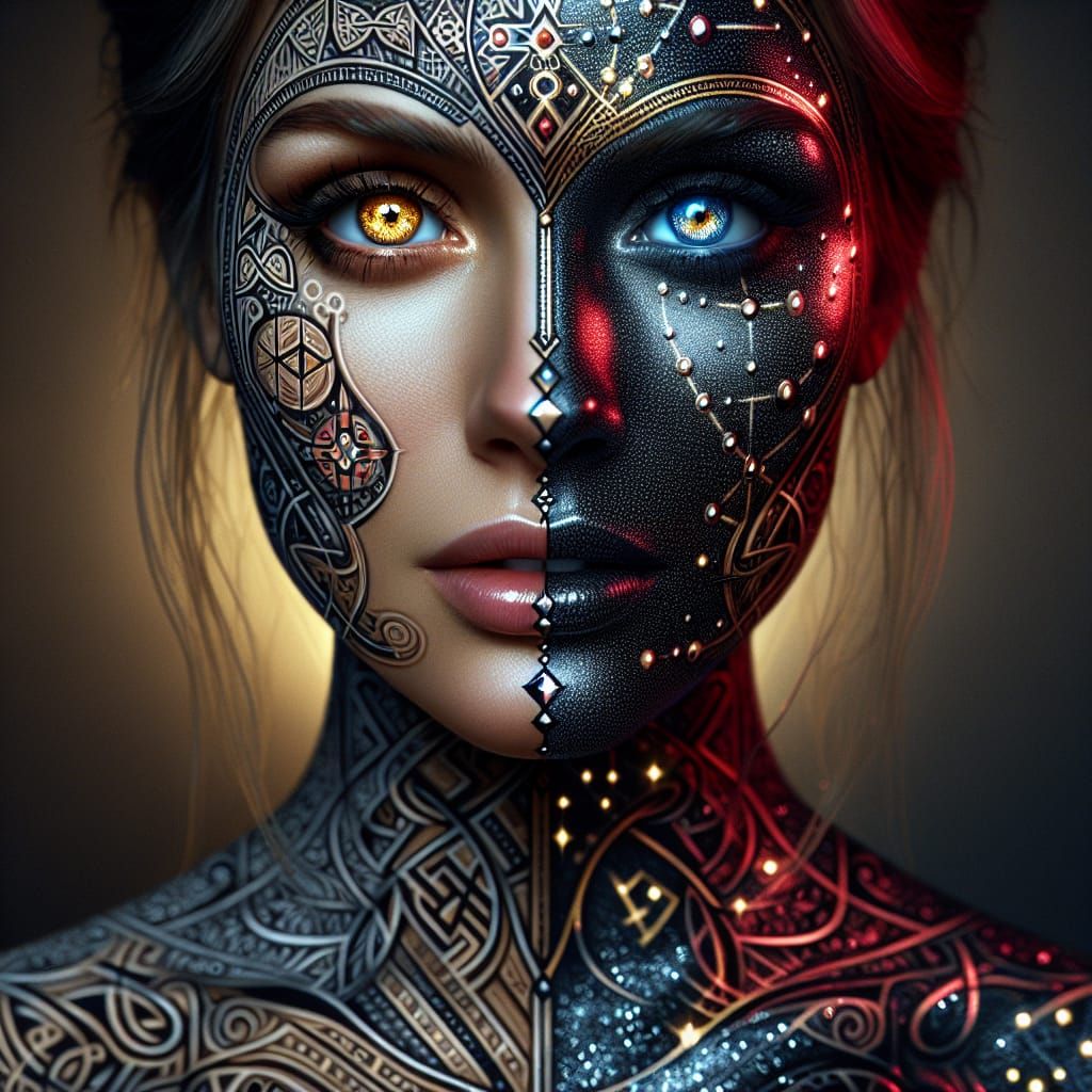 Stunning Scandinavian Goddess of Sacred Geometry and Rune Ma...