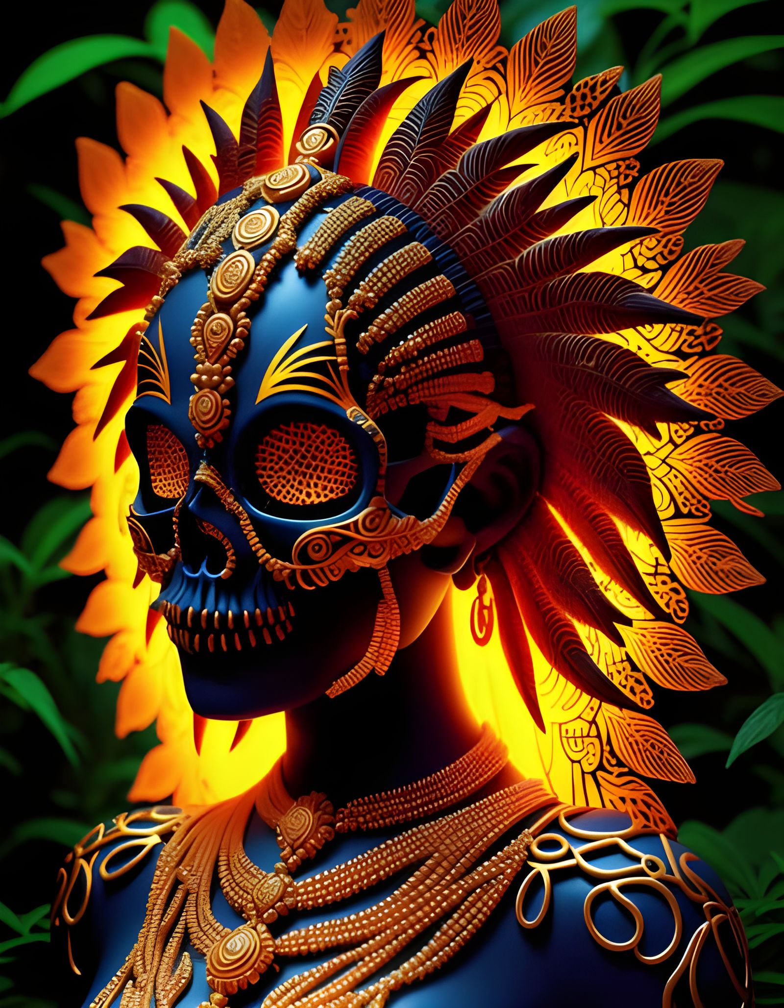 Epoxy Skull of African Nature Goddess