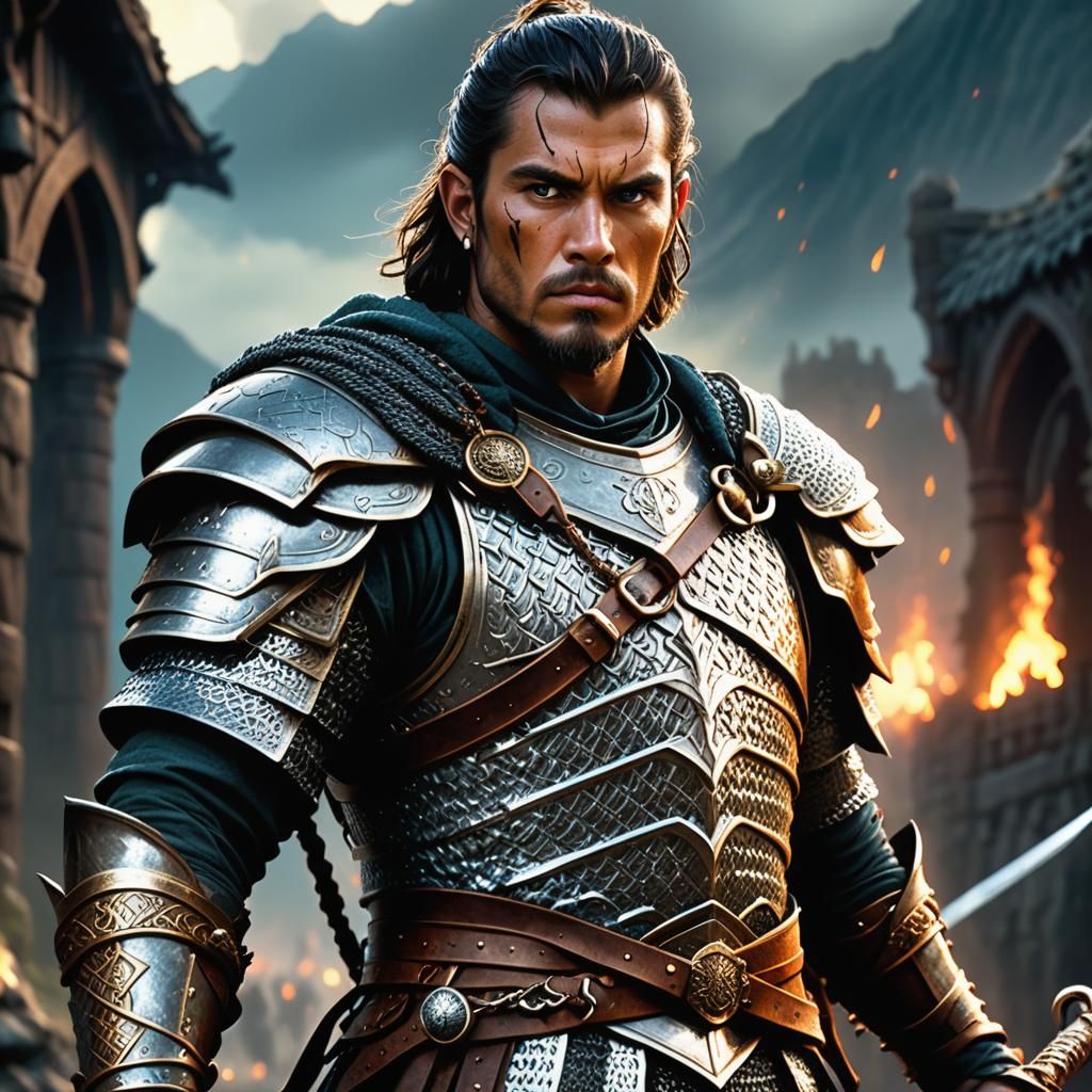 Epic Fantasy Warrior in Chain Mail