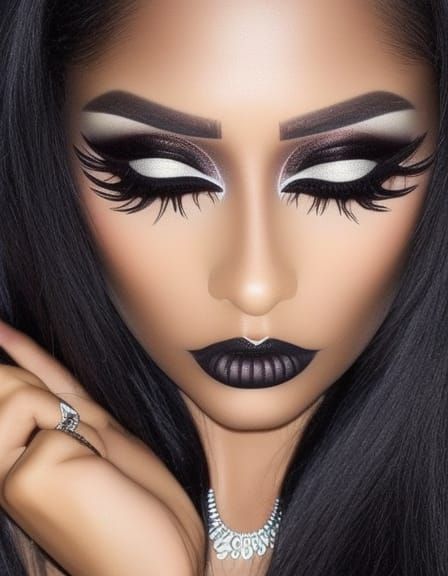 Dark Mistress with Neon Lights and Perfect Eyes