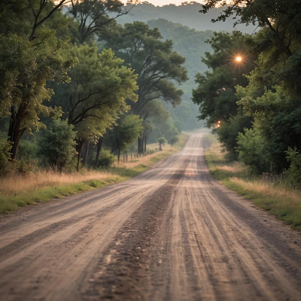 Rural Dirt Road at Dusk: Professional Photography