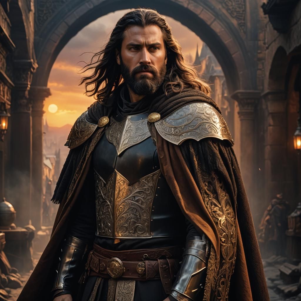 Armored Man Portrait with Dynamic Lighting