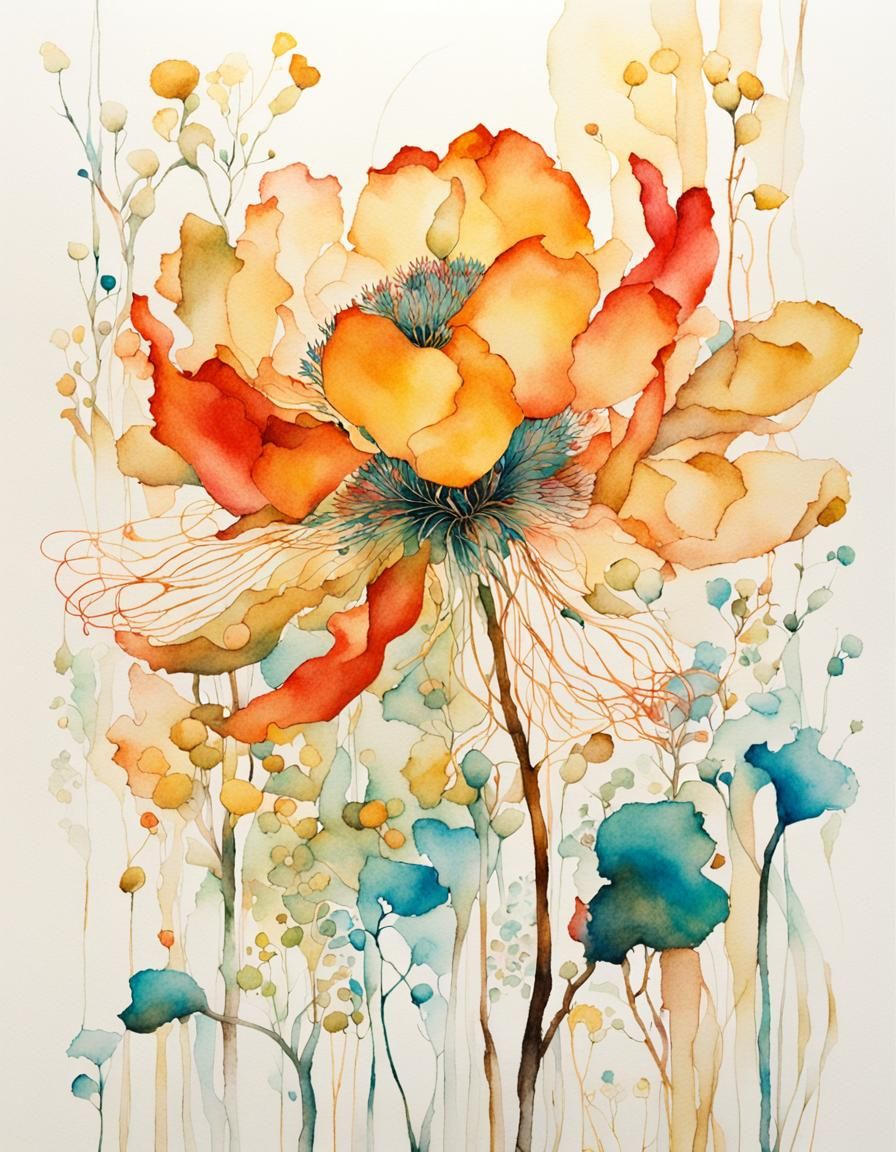 Botanical Entanglement: Organic Forms in Klimt Style