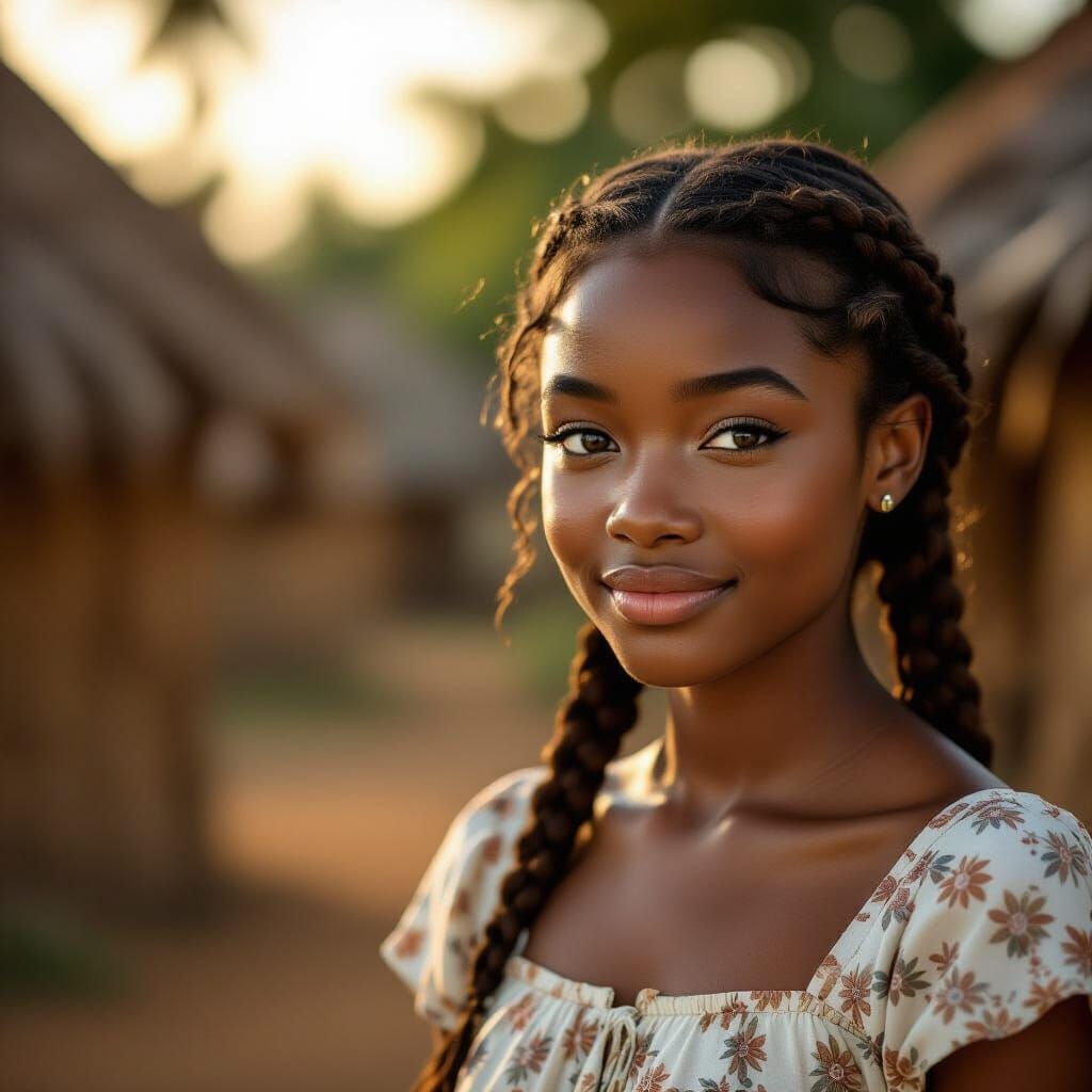 Beautiful Teenage Girl Portrait with Expressive Eyes
