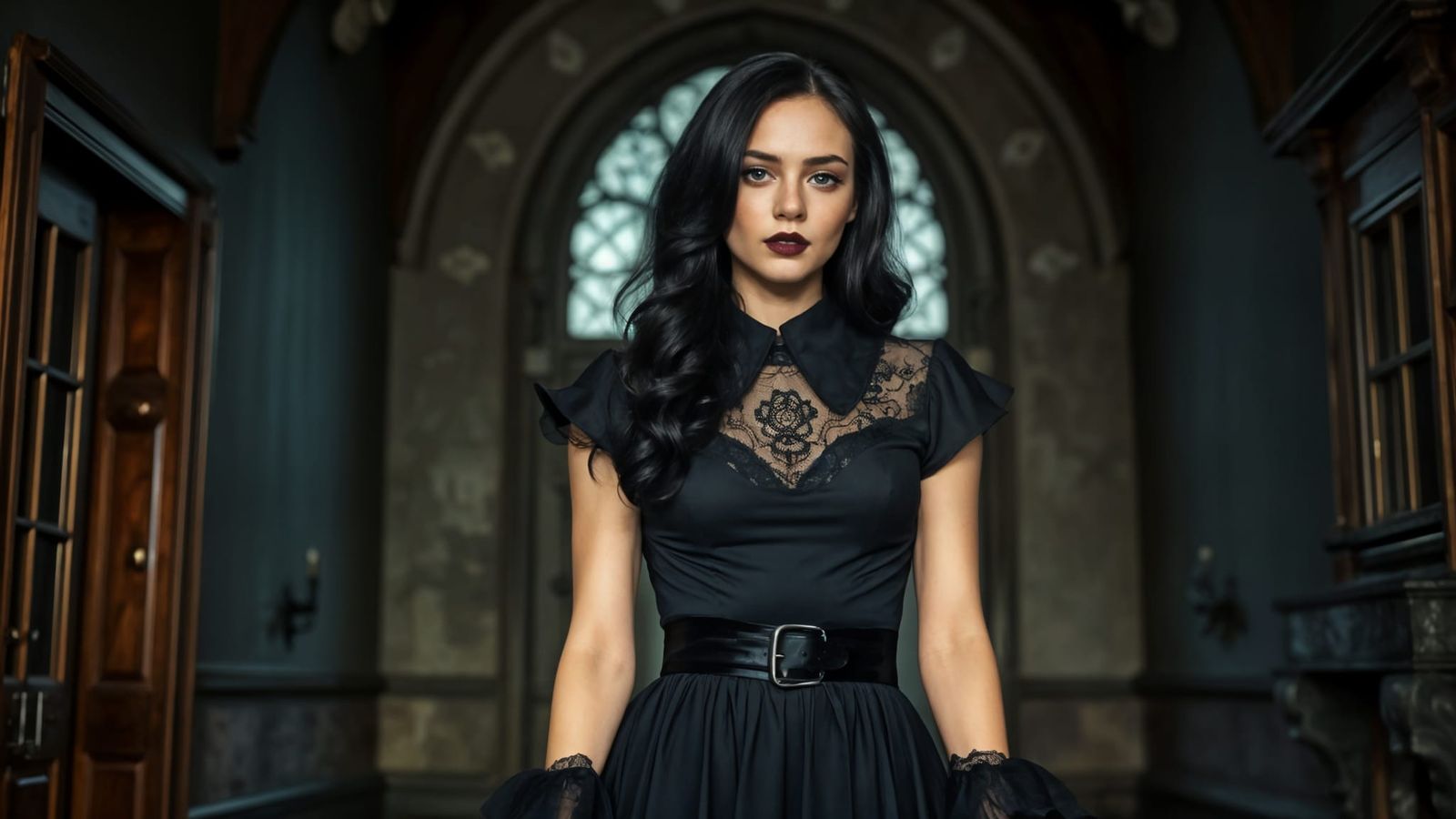 Gothic Victorian Woman in Spooky Mansion Cover Art