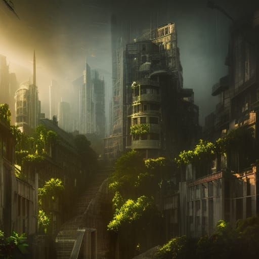 Apocalyptic World Reclaimed by Nature